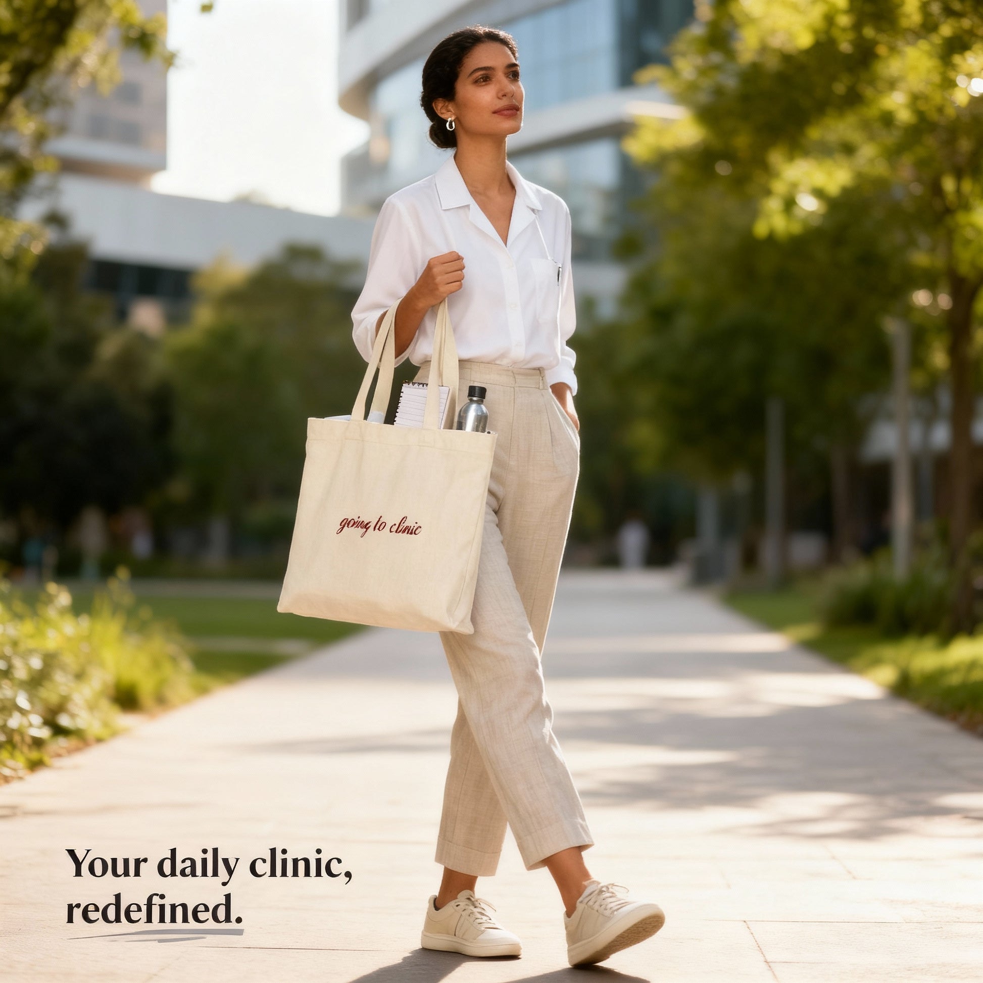 Going to Clinic Tote Bag organic canvas bag detail 3