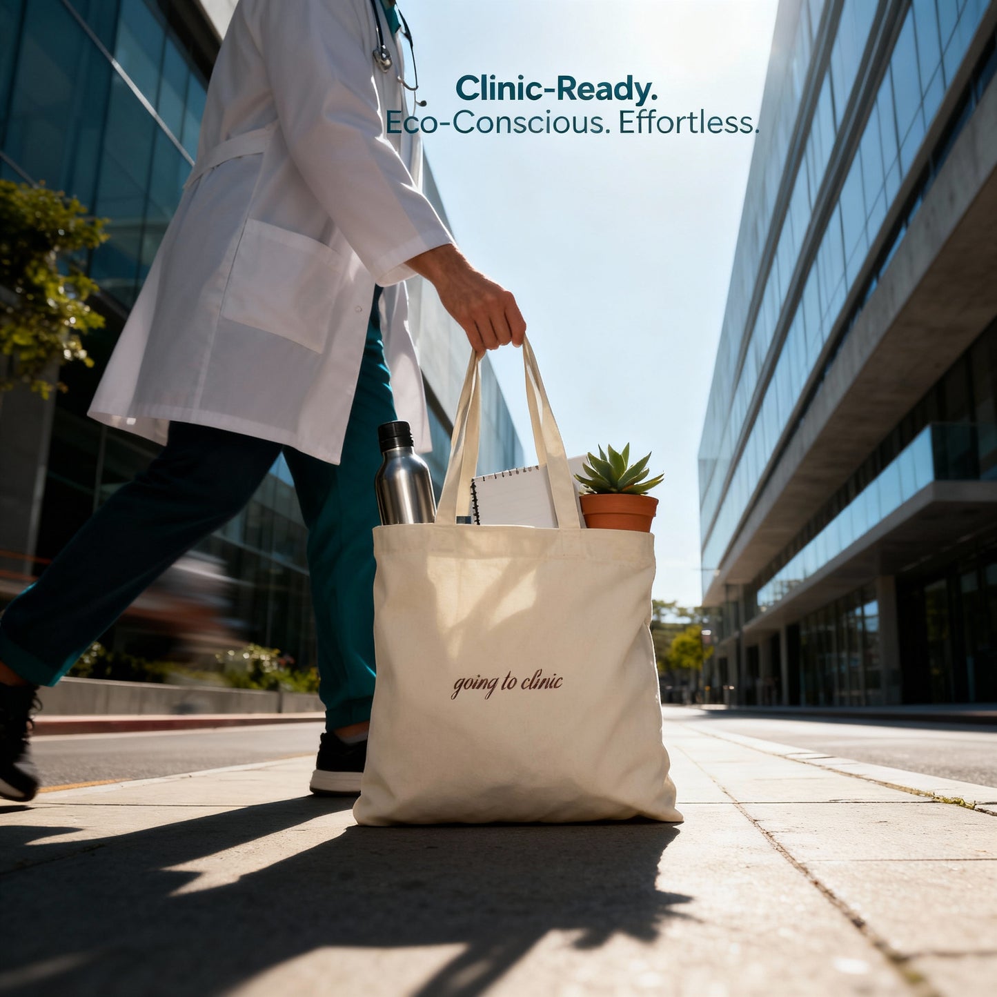 Going to Clinic Tote Bag organic canvas bag detail 4