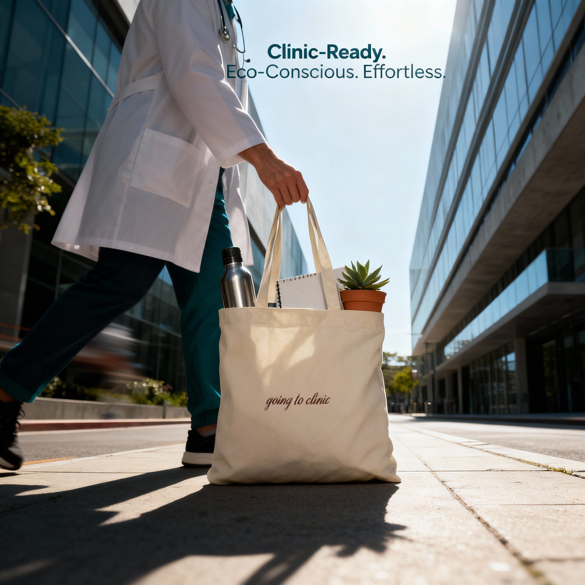 Going to Clinic Tote Bag organic canvas bag detail 4