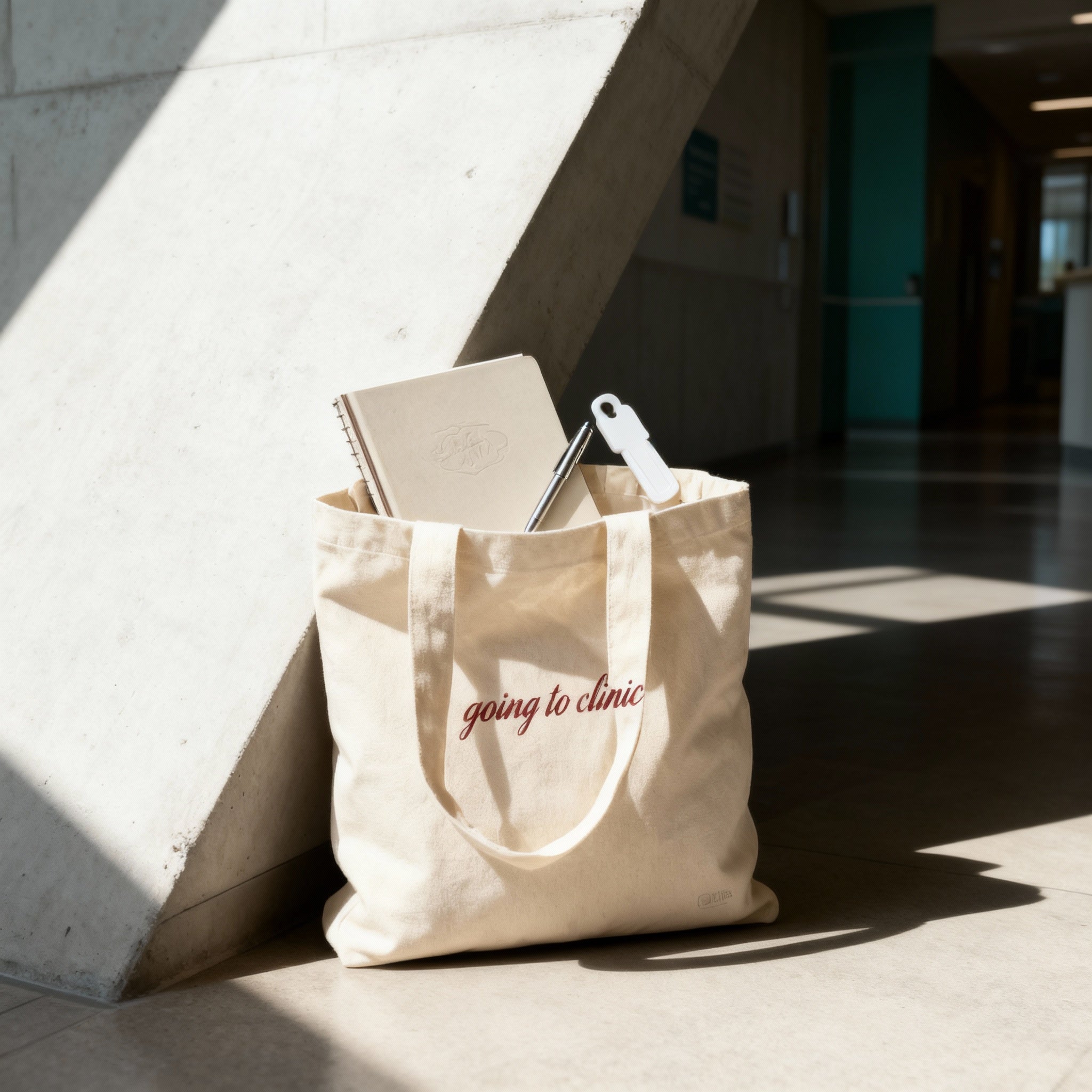Going to Clinic Tote Bag eco-friendly discreet design
