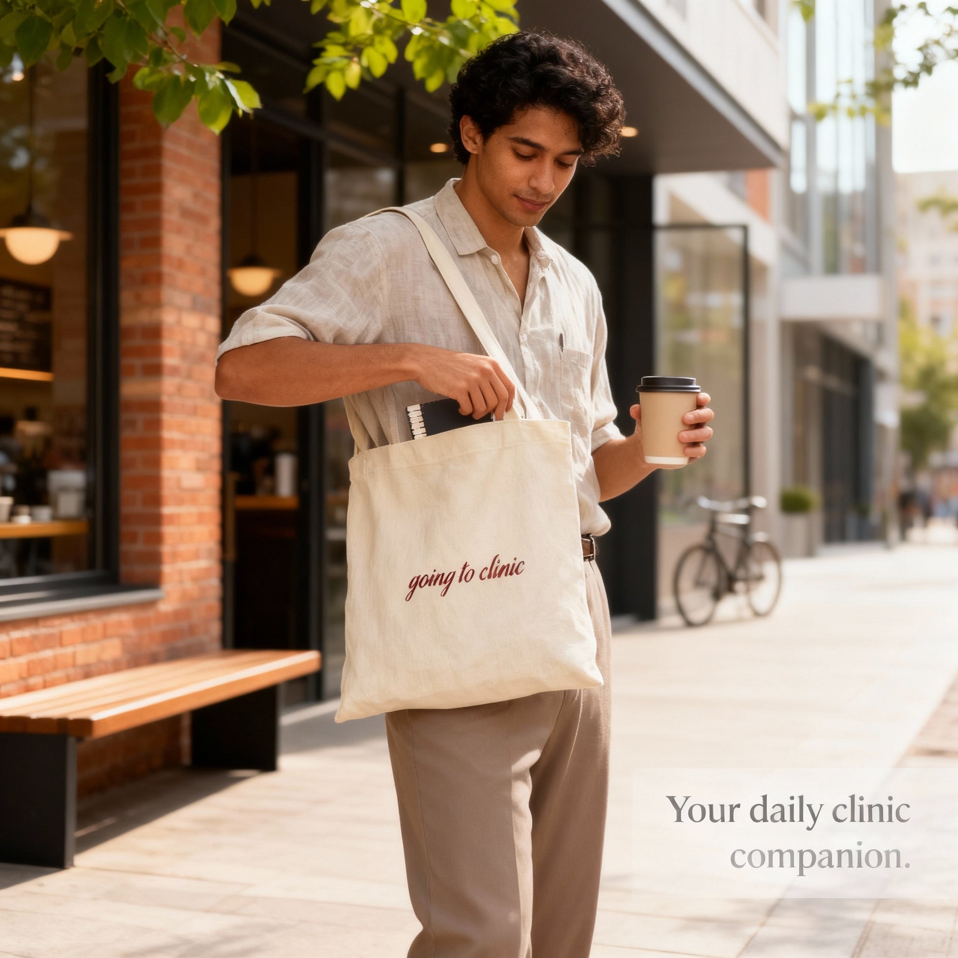 Going to Clinic Tote Bag organic canvas bag detail 5