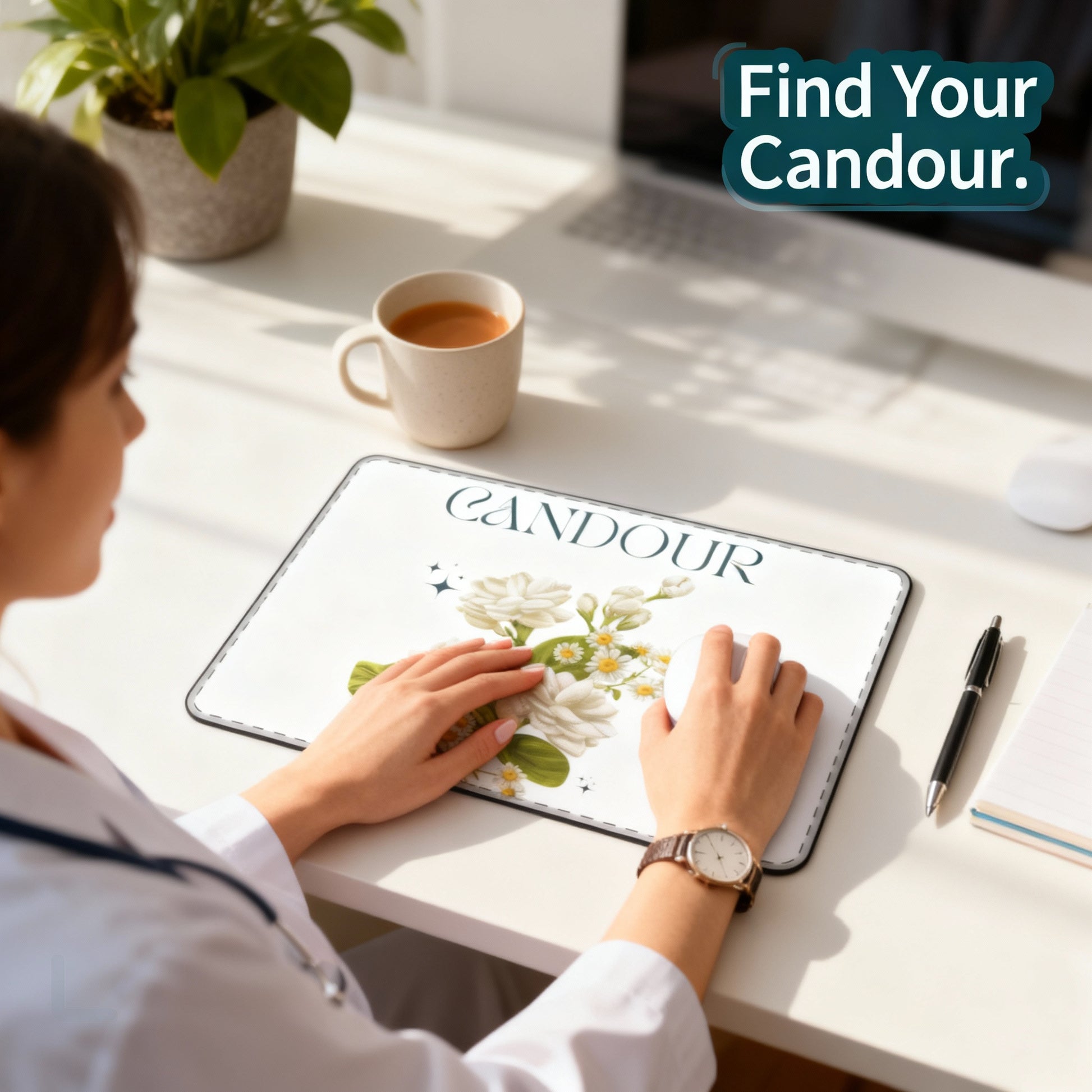 Candour Floral Mouse Mat unique medical staff office gift