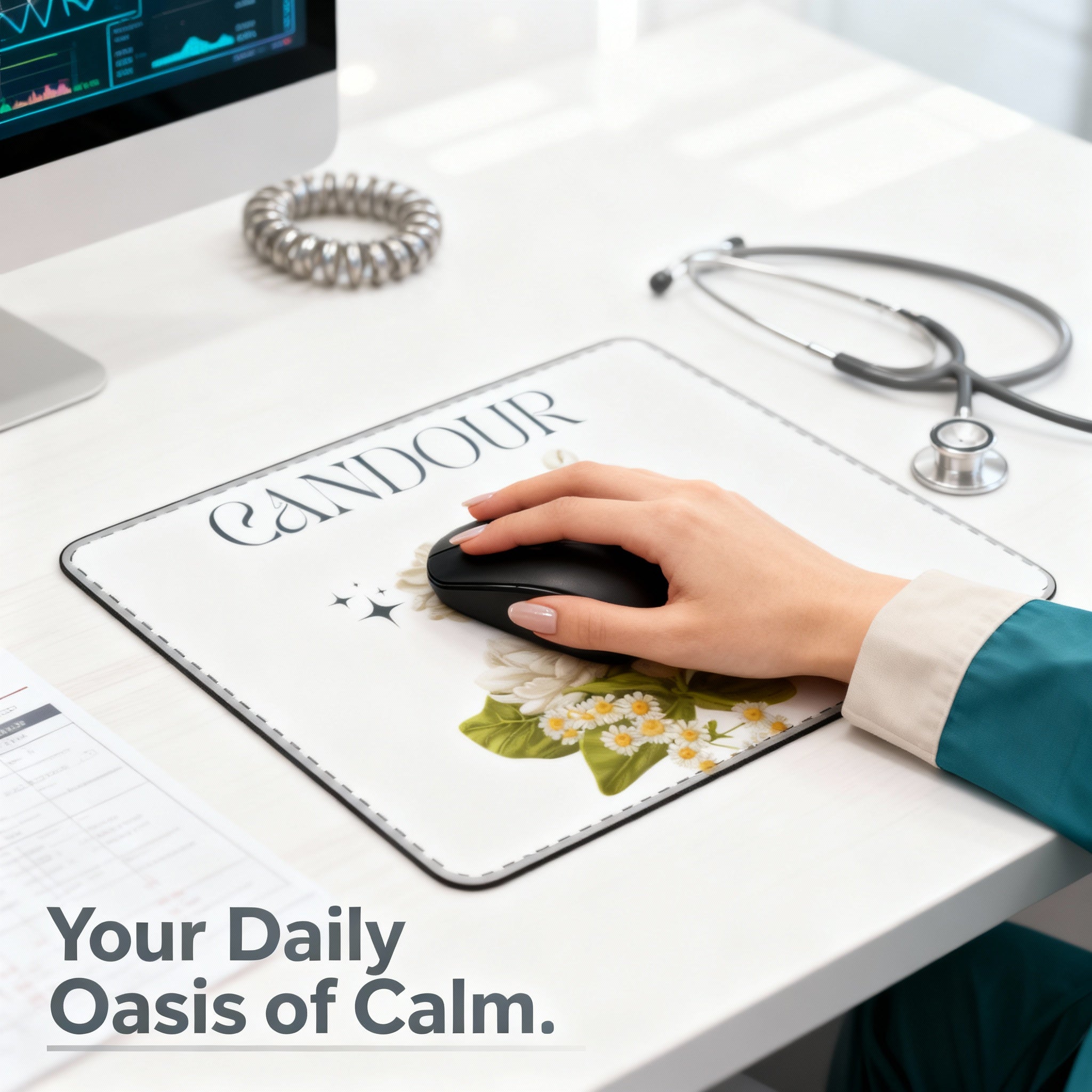 Candour Floral Mouse Mat unique medical school student gift