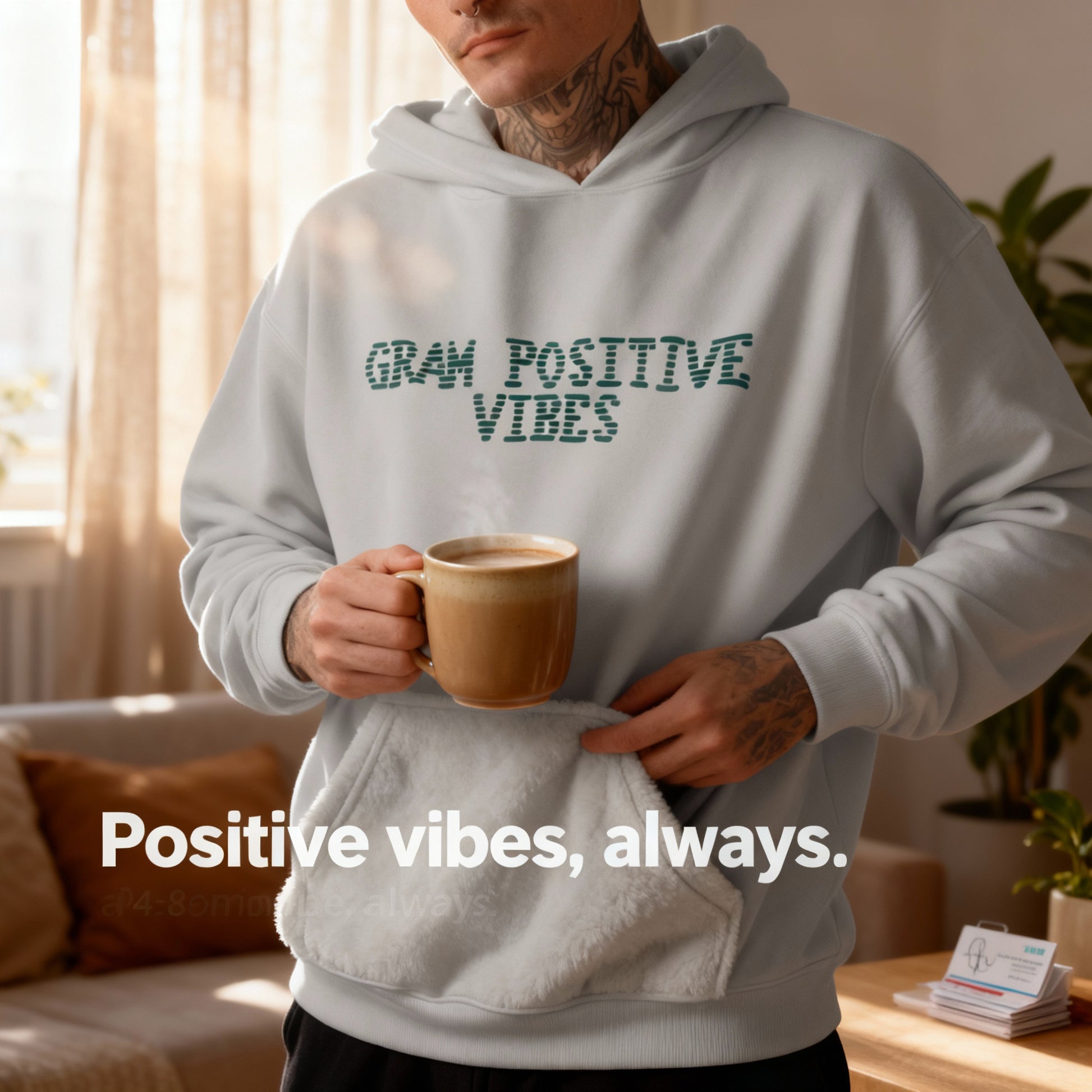 Gram Positive Vibes Hoodie cozy medical message pullover