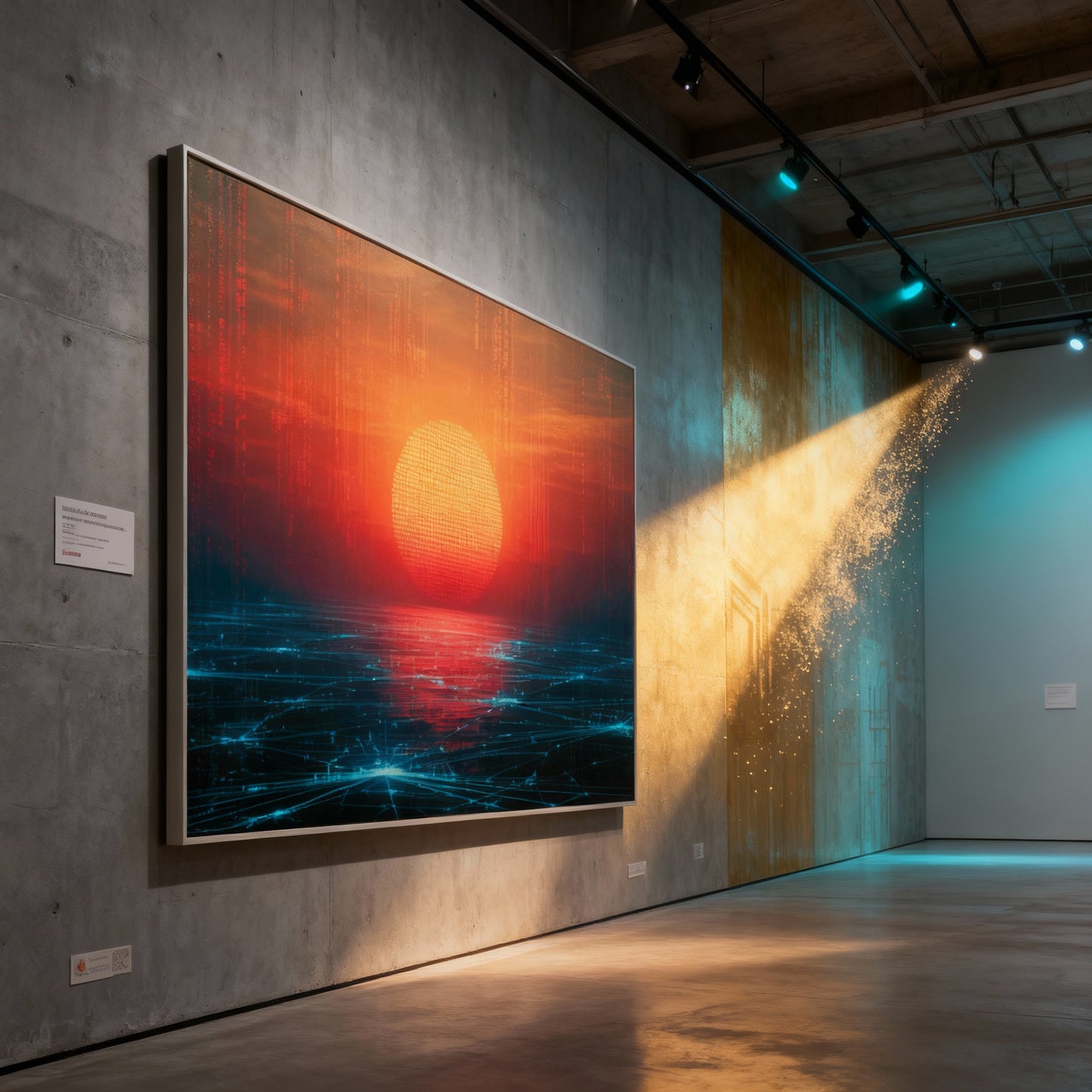 Sunrise in the Machine Garden Oil on Canvas detail 6