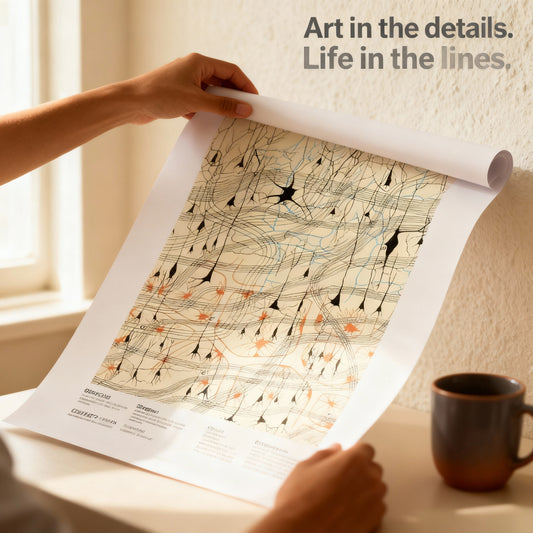 Nerve Cells Fine Art Poster Camillo Golgi illustration