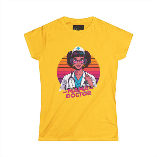 Mama Doctor Retrowave Cool Tshirt unique healthcare mom apparel