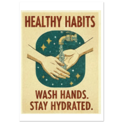 Doctors Wall No1 Healthy Habits Wash Hands Poster view 3