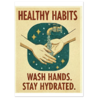 Doctors Wall No1 Healthy Habits Wash Hands Poster view 2