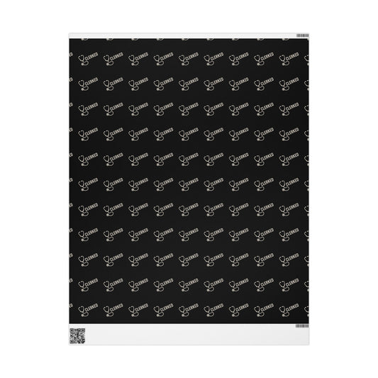 Wrapping Paper — Black Script “Sealed & Celebrated” Gift Wrap