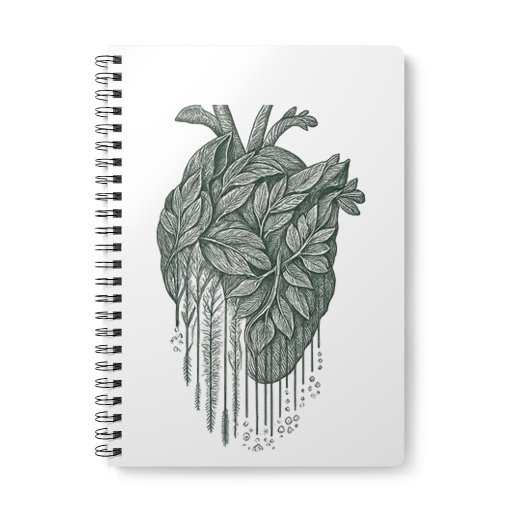 Botanical Heart Spiral Notebook unique anatomical art journal