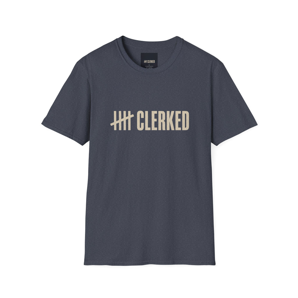 Flagship graphic tee by Clerked in premium cotton, front view