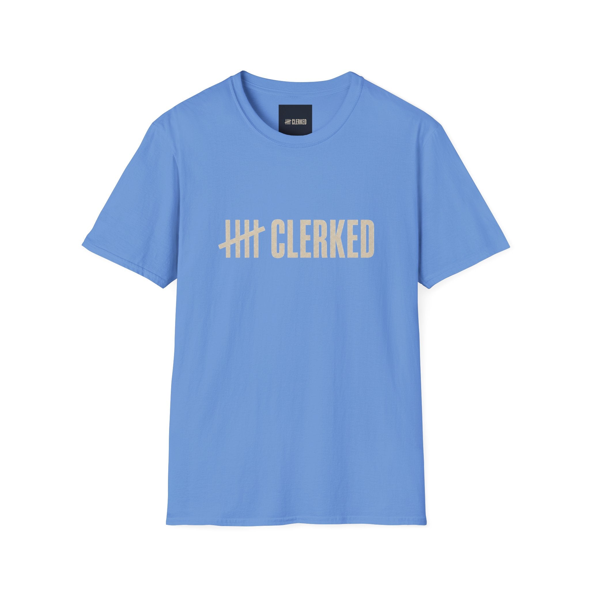 Flagship graphic tee by Clerked in premium cotton, front view