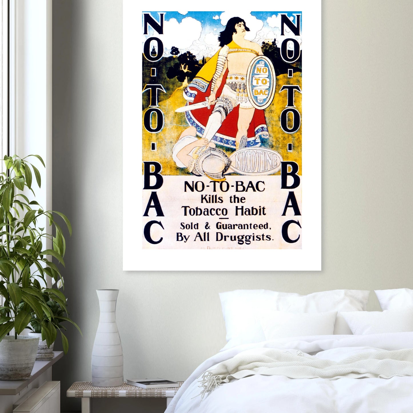 Vintage Anti-Smoking Ad Print medical museum style poster