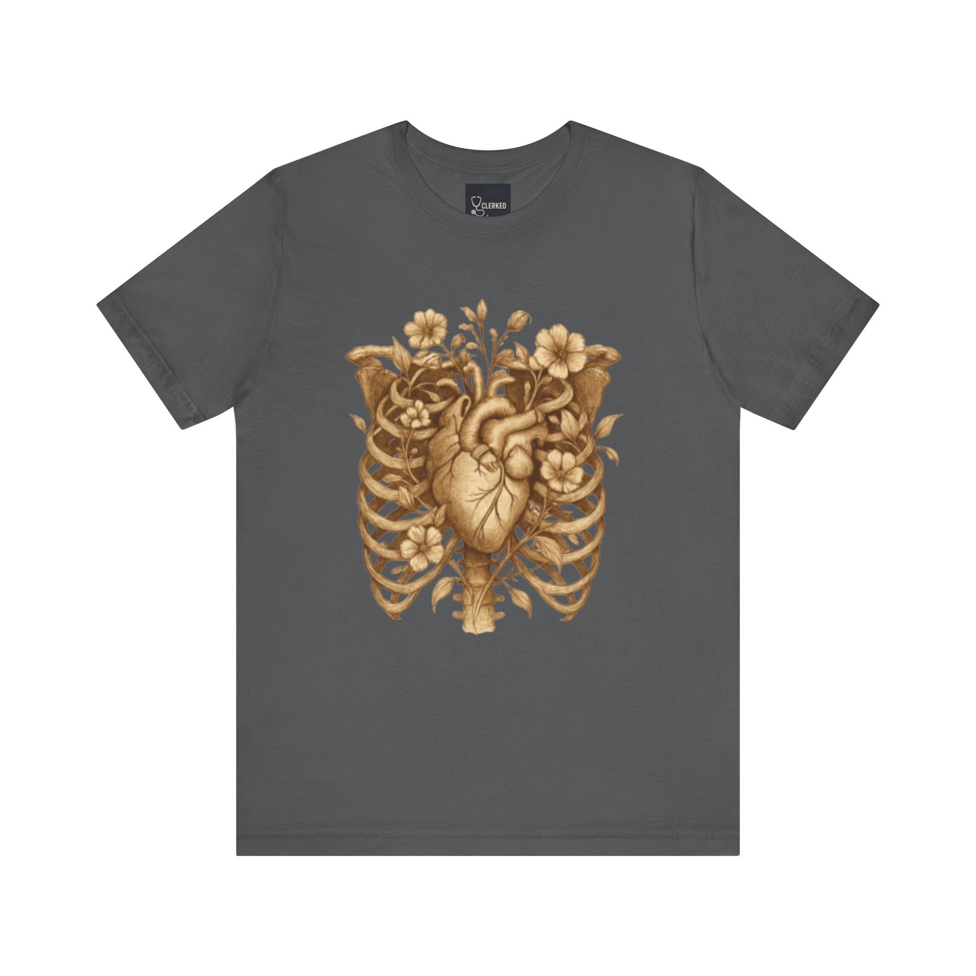 Anatomy Botanical Heart Sepia Tee Art of Medicine sepia 2