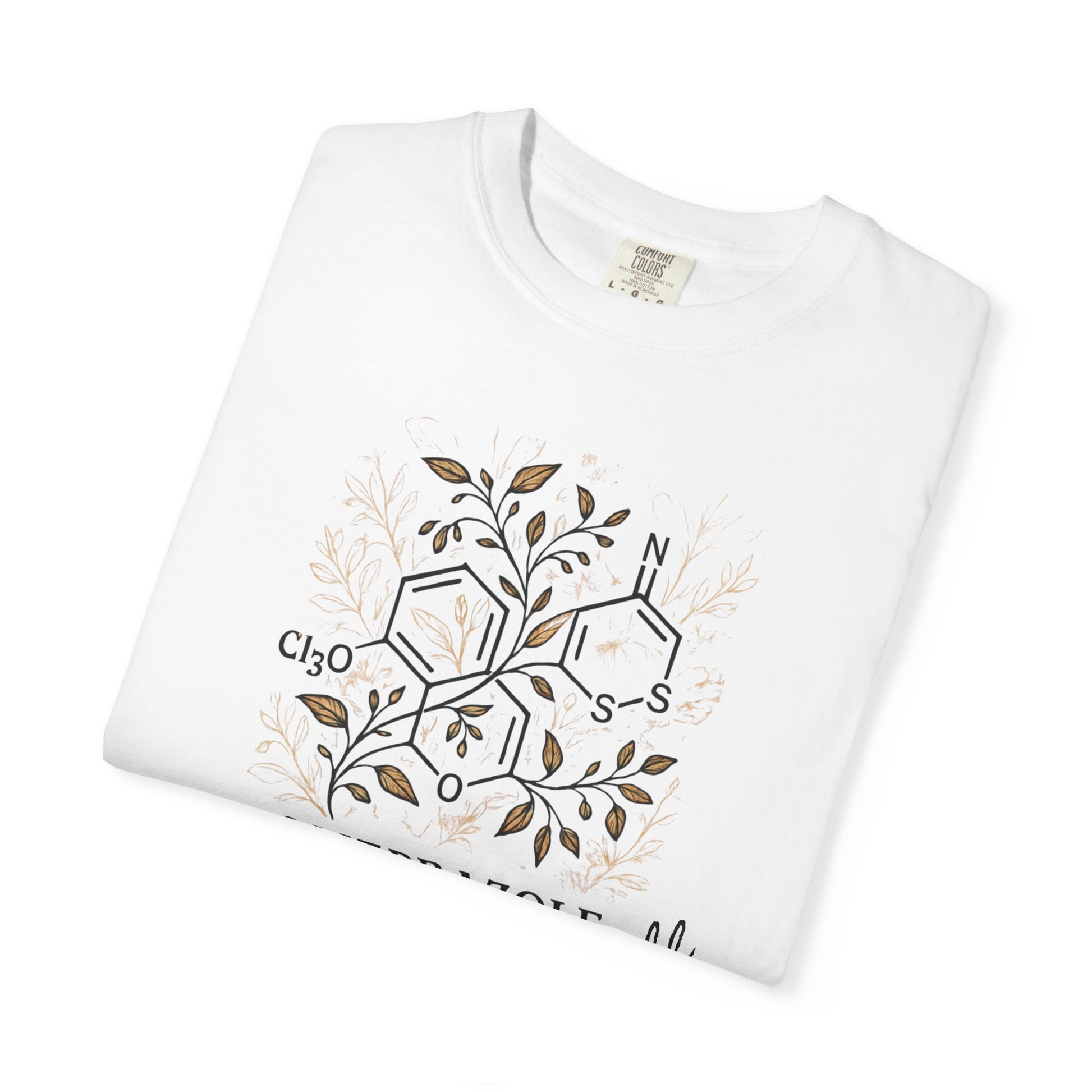 Omeprazole Funny Botanical Pharmacy Tee medical shirt detail 4