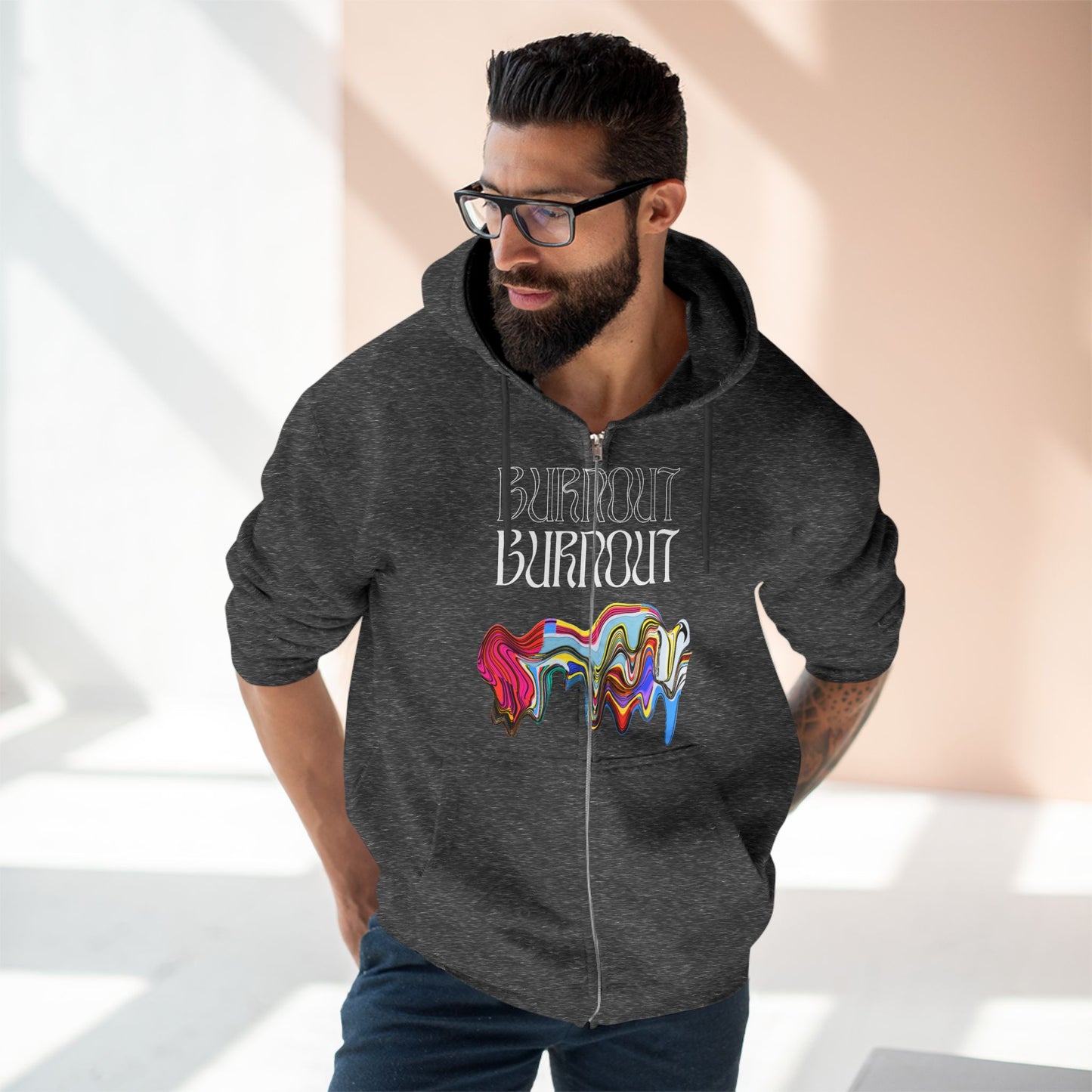 Burnout Zip Hoodie unique medical professional gift hoodie