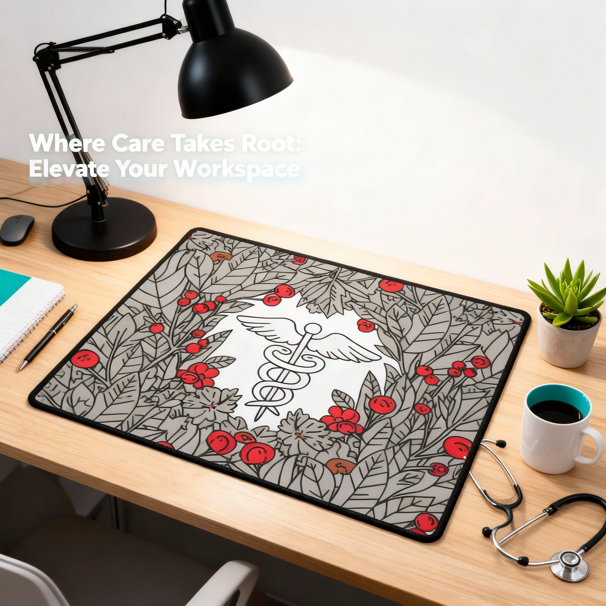 Medical Caduceus Desk Mat unique healthcare office pad