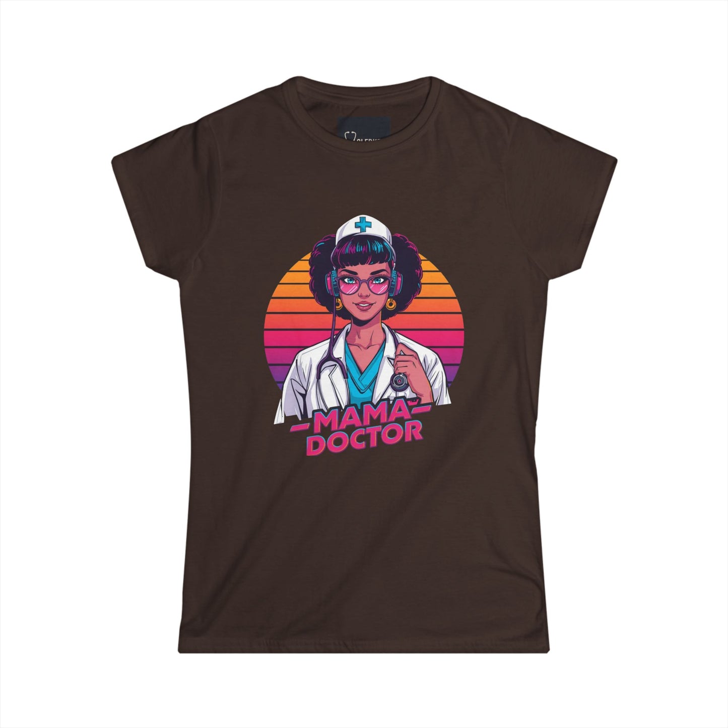Mama Doctor Retrowave Cool Tshirt medical professional gift shirt