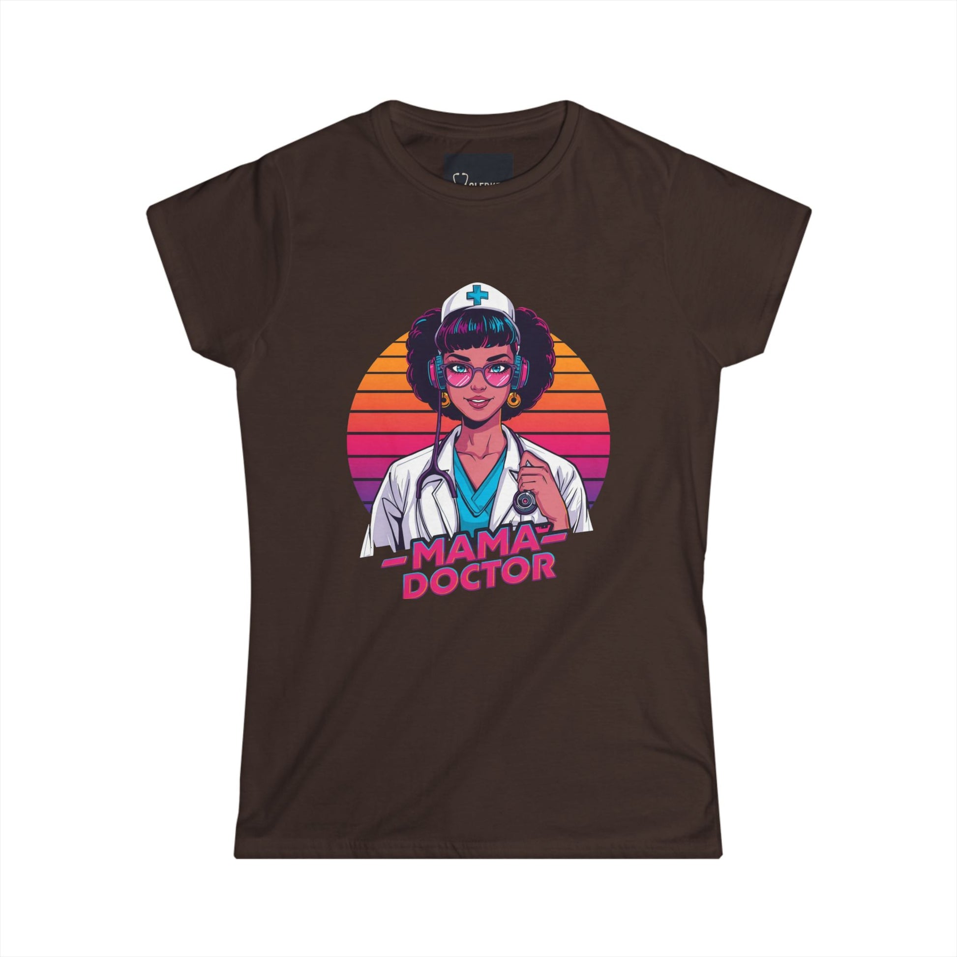 Mama Doctor Retrowave Cool Tshirt medical professional gift shirt