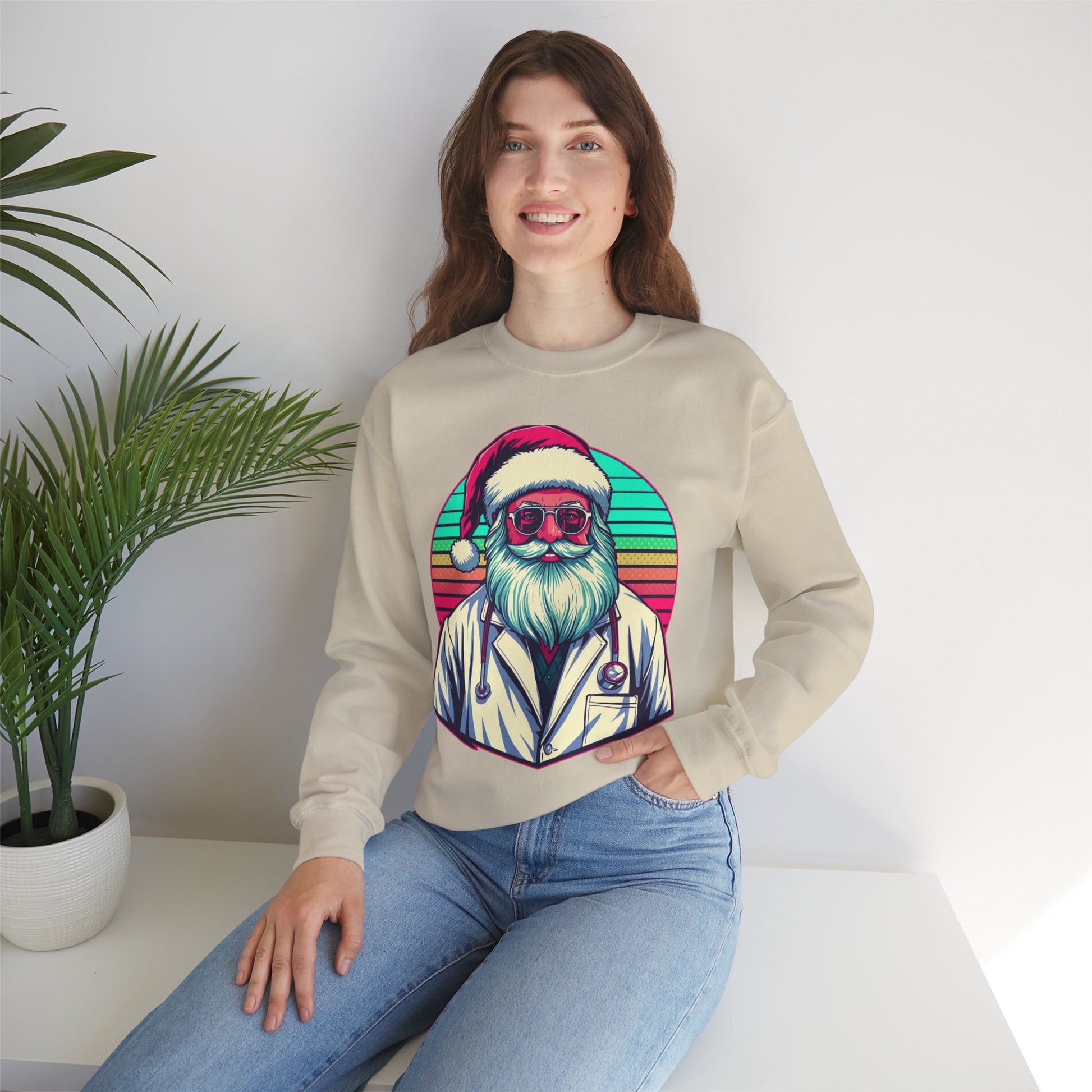 Doctor Santa Retro Sweatshirt Art of Medicine holiday apparel 11