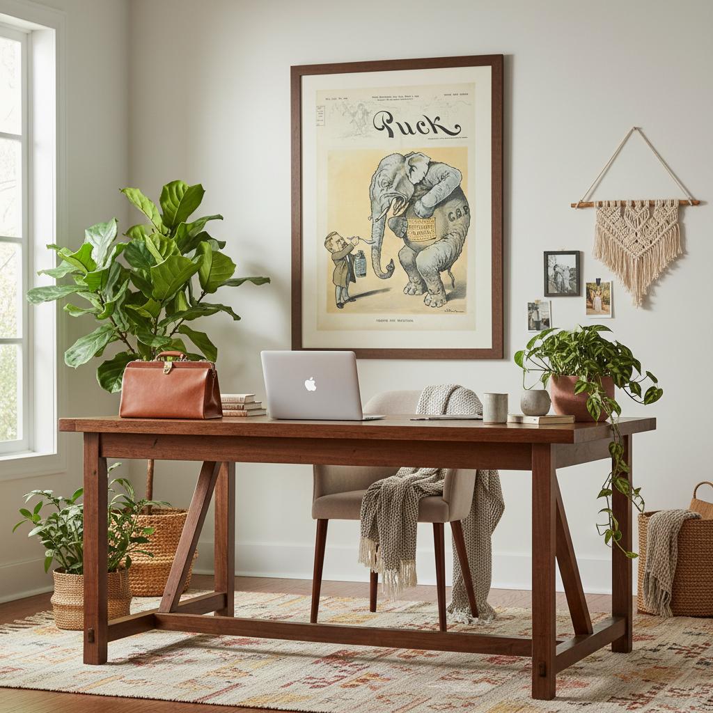 Taking his medicine elephant Cartoon professional medical decor