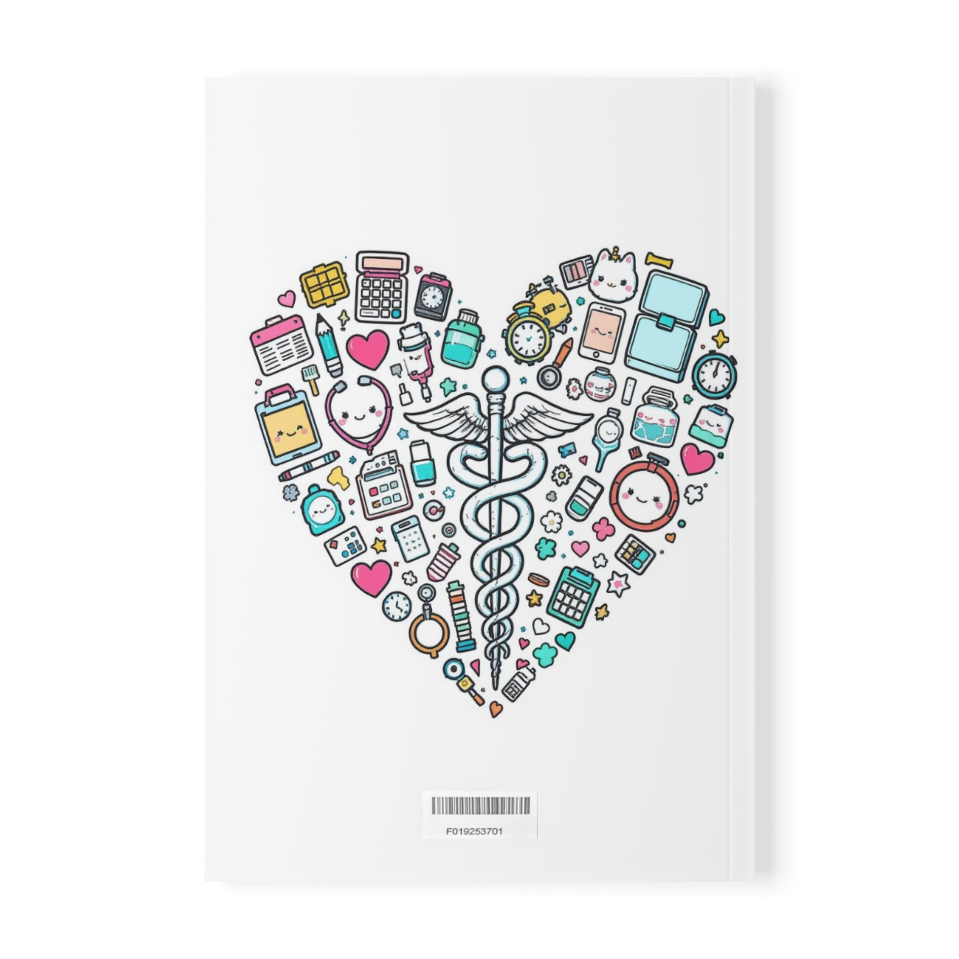 Heart Happy Caduceus Notebook unique healthcare icon diary