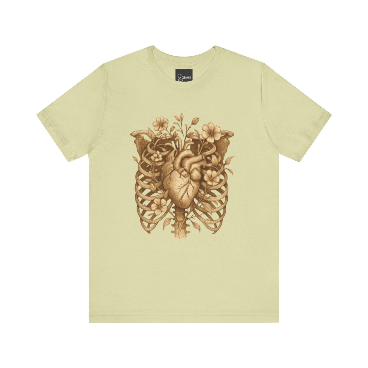 Anatomy Botanical Heart Sepia Tee unique healthcare professional gift