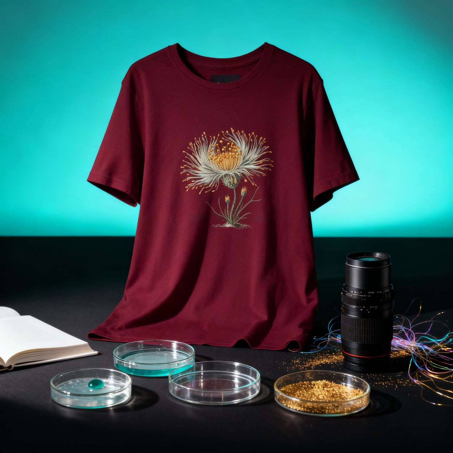 Actinomyces Turicensis Botanical Tee — Vintage Scientific Wildflower Illustration Science in Bloom Collection - Medical Art Apparel