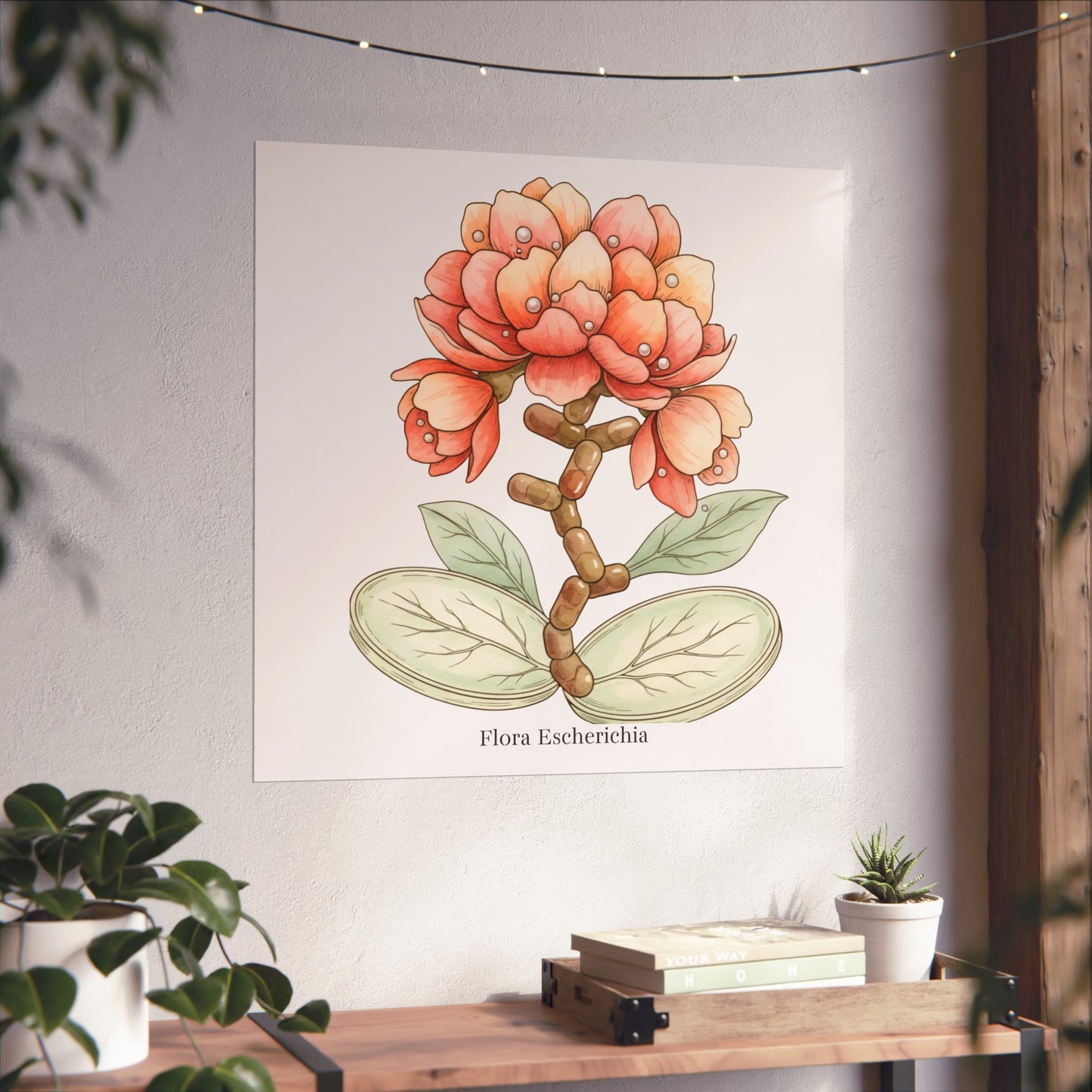 Botanical Escherichia Imaginary Microbiology Fine Art Poster