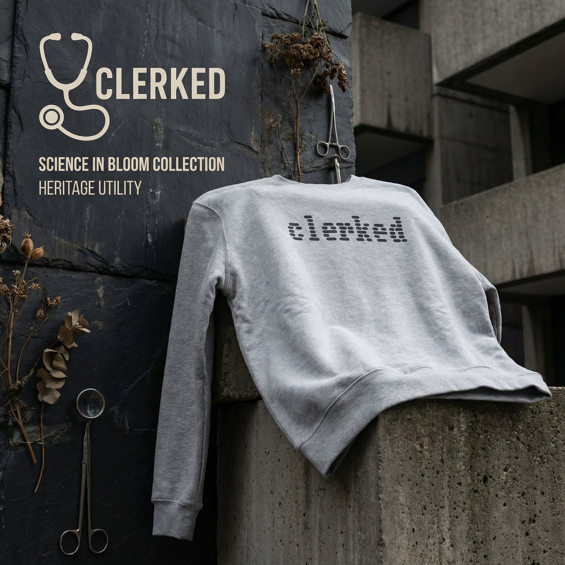 Clerked Logo Crewneck Sweatshirt professional medical apparel