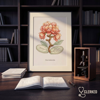 Botanical Escherichia Imaginary Microbiology Fine Art Poster