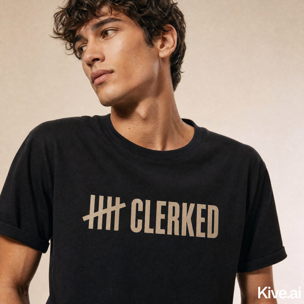 Flagship Graphic Tee Clerked Premium Cotton T-Shirt