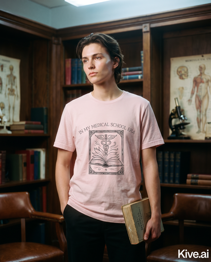 In My Medical School Era Caduceus Book Illustration Tee
