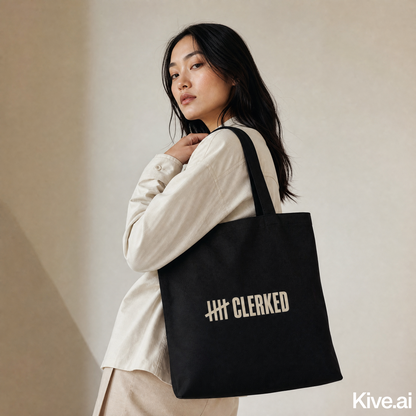 Minimalist Cotton Tote Bag  Clerked Canvas Shopper Tote