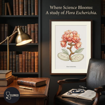 Botanical Escherichia Imaginary Microbiology Fine Art Poster