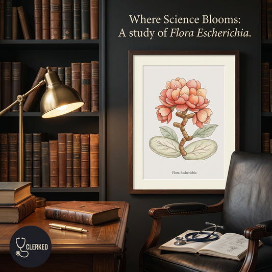 Botanical Escherichia Imaginary Microbiology Fine Art Poster