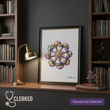 Botanical Pichia Imaginary Microbiology Fine Art Poster