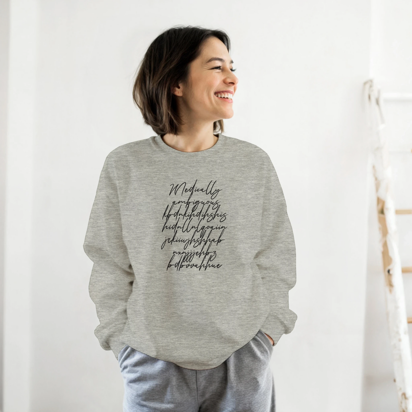 Medically Ambiguous Streetwear Sweatshirt pun design detail 5