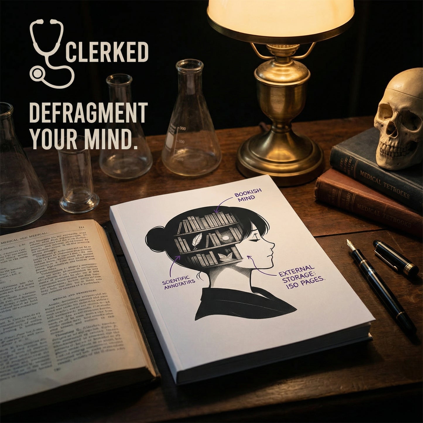 Bookish Mind Notebook unique medical career milestone diary