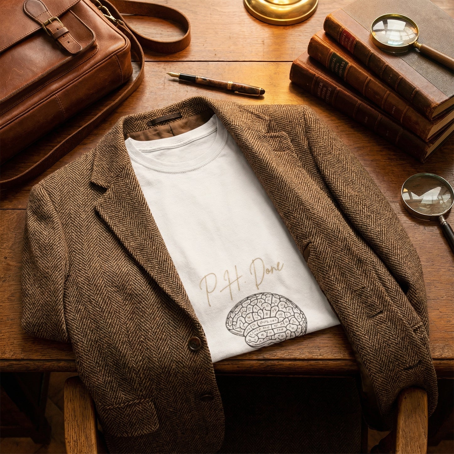 PH Done brain sketch Tee anatomical brain illustration shirt