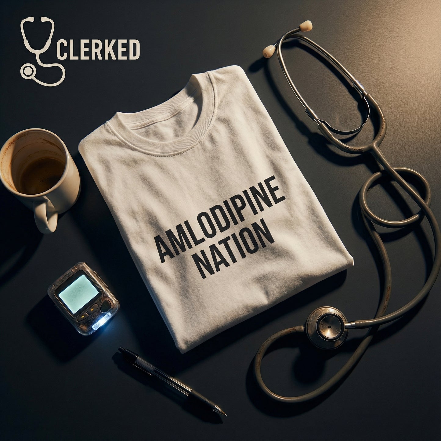 Amlodipine Nation Ca-Blockers Club medical humor shirt detail