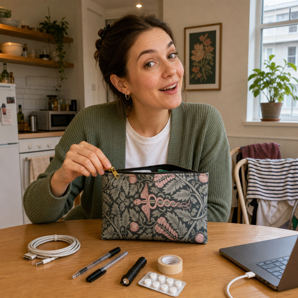 Caduceus Print Accessory Pouch