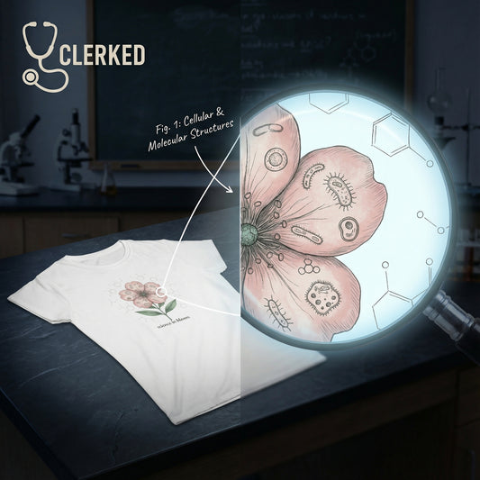 Botanical Science in Bloom Flower Tee medical illustration