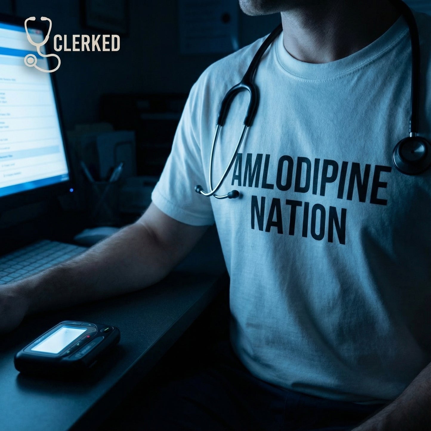 Amlodipine Nation Ca-Blockers Club medical humor shirt view 2