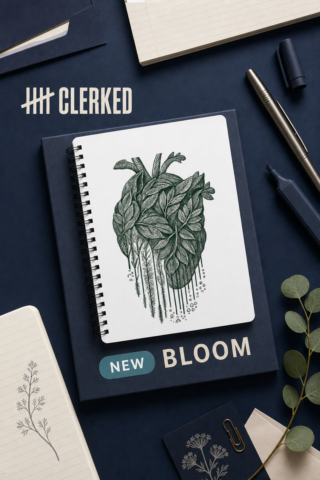 Botanical Heart A5 Wirobound  Journal