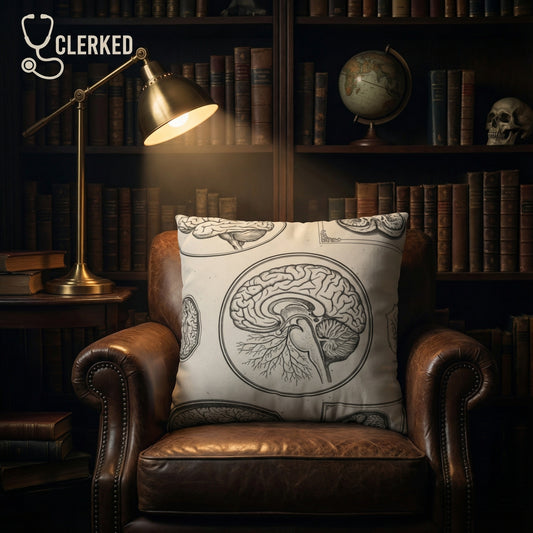 Vintage Brain Scan Throw Pillow unique healthcare student gift