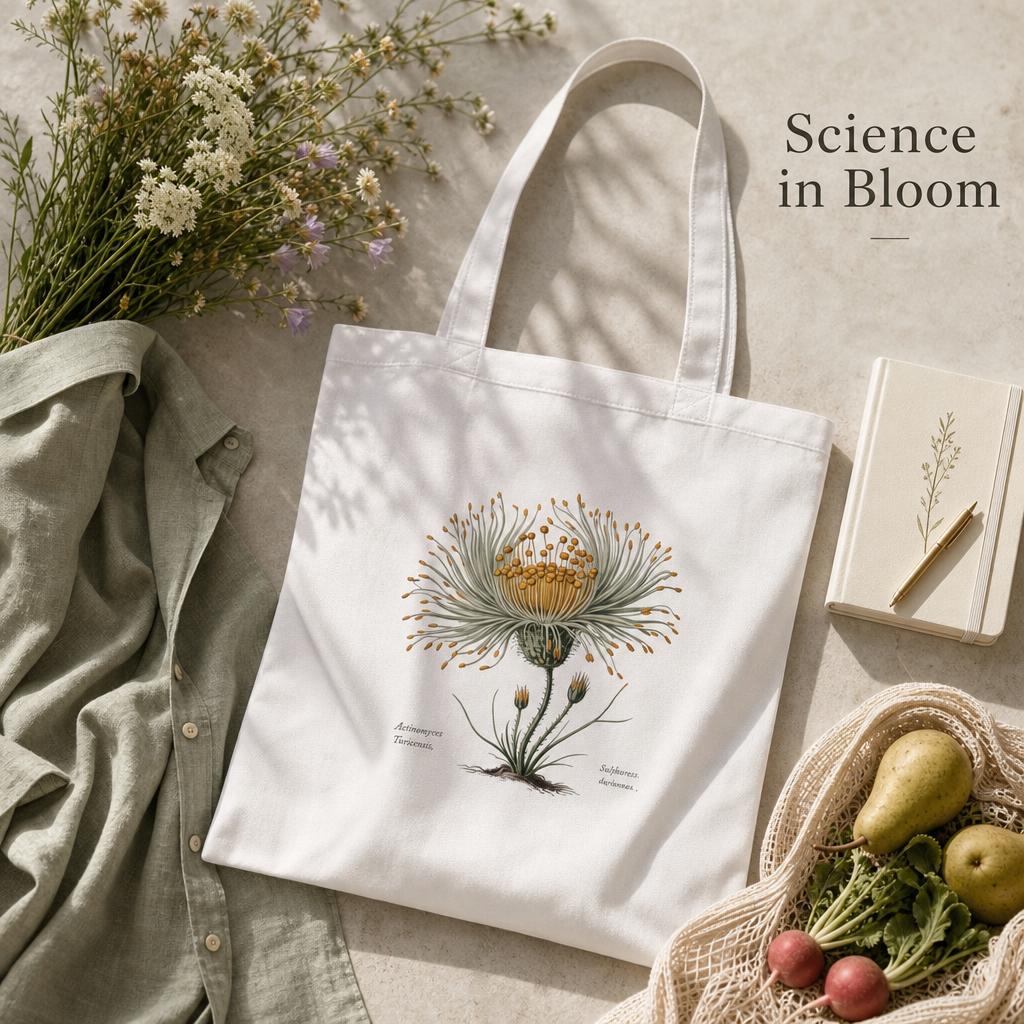 Vintage Actinomyces Illustration Cotton Tote